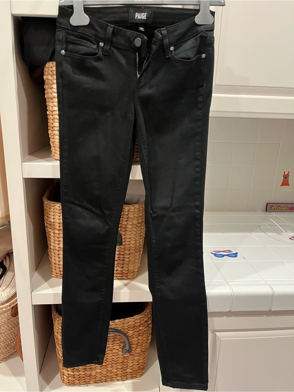 PAIGE Black High-Rise Slim Jeans